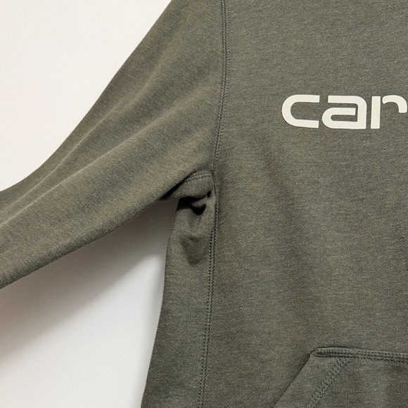 Carhartt Olive Green Logo Hoodie - Picture 4 of 7
